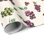 Weintrauben Elegante HandIllustrierte Wasserfarbe Geschenkpapier (Rolleneckpunkt)