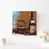 Weintrauben Elegante Moderne Küche Quadratische Wanduhr (Zuhause)