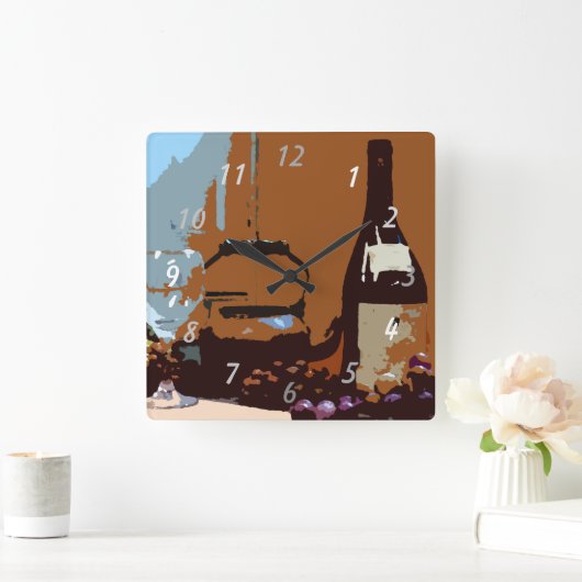 Weintrauben Elegante Moderne Küche Quadratische Wanduhr (Zuhause)