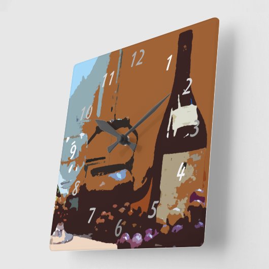 Weintrauben Elegante Moderne Küche Quadratische Wanduhr (Winkel)