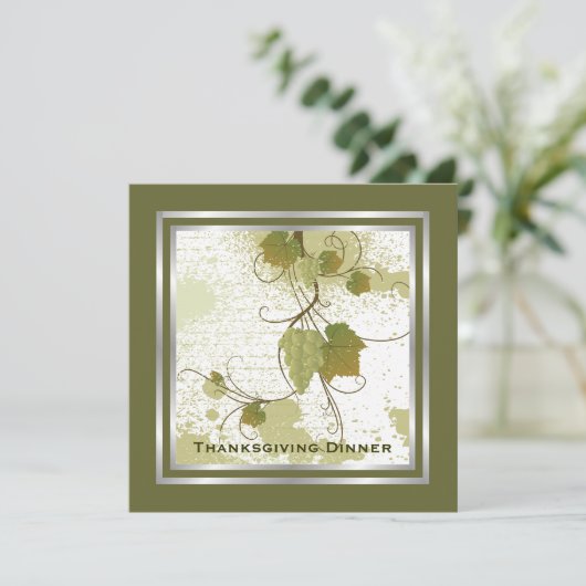 Weintrauben Erntedank Abendessen Custom Einladung (Stehend Vorderseite)