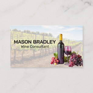 Weintrauben   Flasche Vino   Weinberg Visitenkarte
