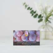 Weintrauben | Glas mit Wein Visitenkarte (Stehend Vorderseite)