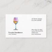 Weintrauben | Glas mit Wein Visitenkarte (Rückseite)