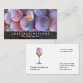Weintrauben | Glas mit Wein Visitenkarte (Vorne/Hinten)