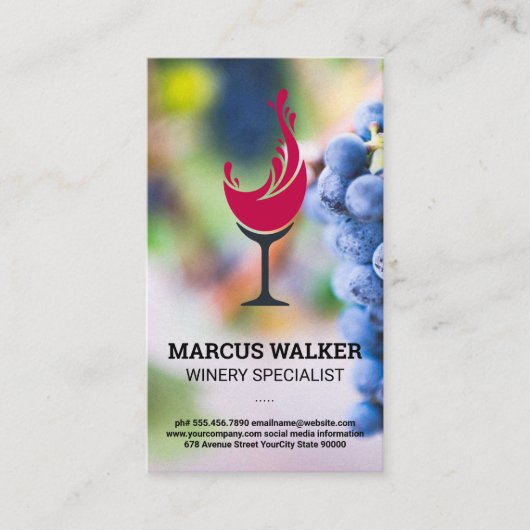 Weintrauben | Glas-Splash Visitenkarte (Vorderseite)