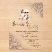 Weintrauben Glitter Bokeh Brunch & Bubbly Acryleinladungen (Vorderseite)