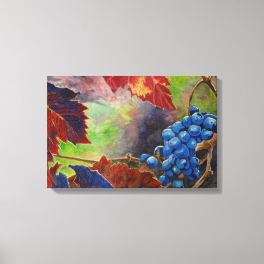 Weintrauben Herbstlaube Weinroute Mendrisiotto Leinwanddruck (Vorderseite)