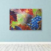 Weintrauben Herbstlaube Weinroute Mendrisiotto Leinwanddruck (Insitu (Holzboden))