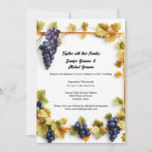 Weintrauben Hochzeit Herbst Weintrauben Eleganter  Einladung (Vorderseite)