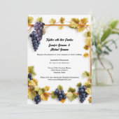 Weintrauben Hochzeit Herbst Weintrauben Eleganter  Einladung (Stehend Vorderseite)