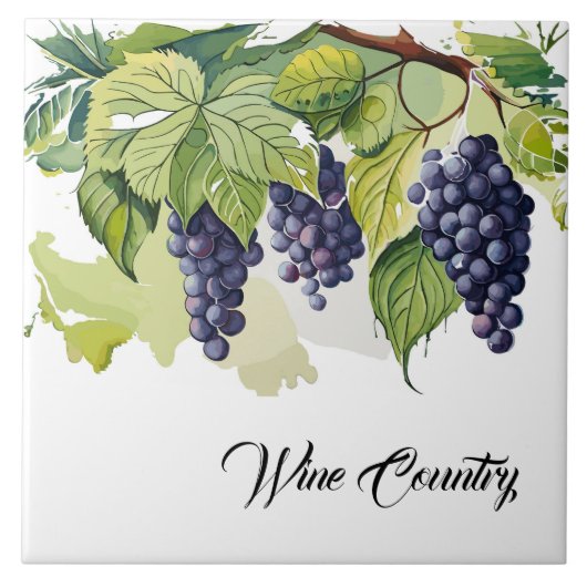 Weintrauben Land Weintrauben Tile Fliese (Vorderseite)