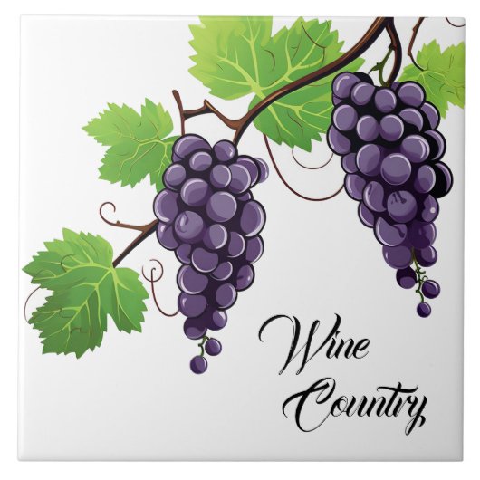 Weintrauben Land Weintrauben Tile Fliese (Vorderseite)