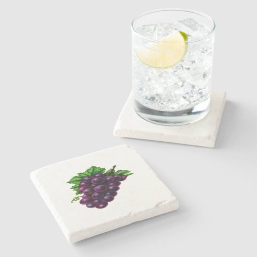 Weintrauben lila steinuntersetzer (Seitenansicht)