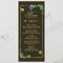 Weintrauben mit Gold Frame Wedding Menu Card