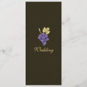 Weintrauben mit Gold Frame Wedding Menu Card Menükarte (Rückseite)