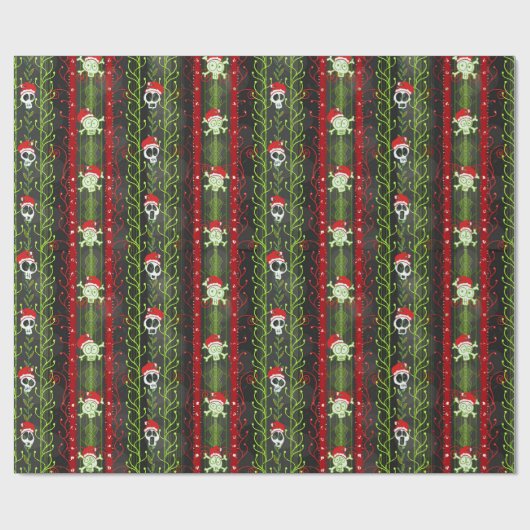 Weintrauben O'Death Christmas Skull Skeleton Weihn Geschenkpapier (Flach)