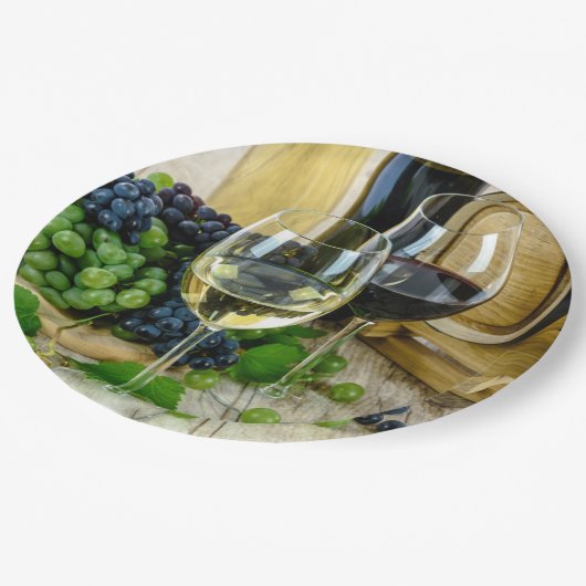 Weintrauben Pappteller (Schrägansicht)