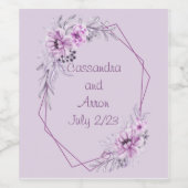 Weintrauben Personalisierte Blume Lila Weinetikett (Einzelnes Label)