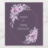 Weintrauben Personalisierte Blume Lila Weinetikett (Einzelnes Label)