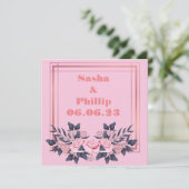 Weintrauben Personalisierte Blume Rosa Einladung (Stehend Vorderseite)