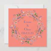 Weintrauben Personalisierte Blume Rosa Orange Einladung (Vorderseite)