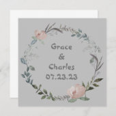 Weintrauben Personalisierte Blume Rot Weiß Einladung (Vorne/Hinten)