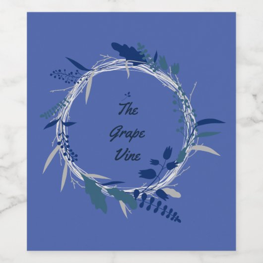 Weintrauben Personalisierte Blume Rot Weiß Weinetikett (Einzelnes Label)