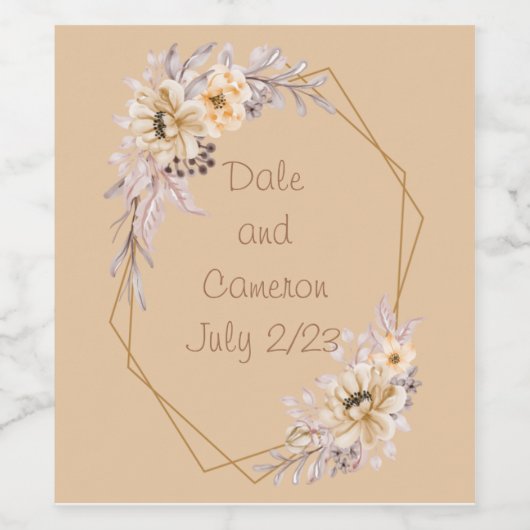 Weintrauben Personalisierte Blume Rot Weiß Weinetikett (Einzelnes Label)