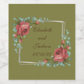 Weintrauben Personalisierte Blume Rot Weiß Weinetikett (Einzelnes Label)