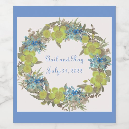 Weintrauben Personalisierte Blume Rot Weiß Weinetikett (Einzelnes Label)