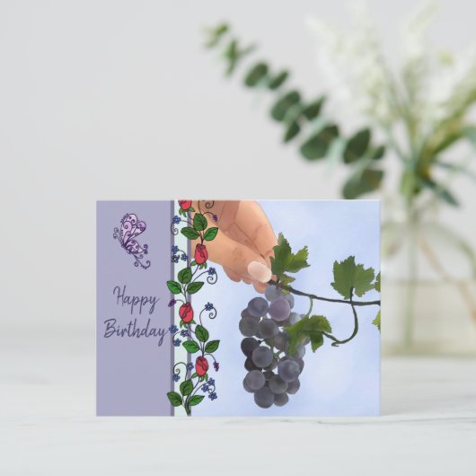 Weintrauben Postkarte (Stehend Vorderseite)
