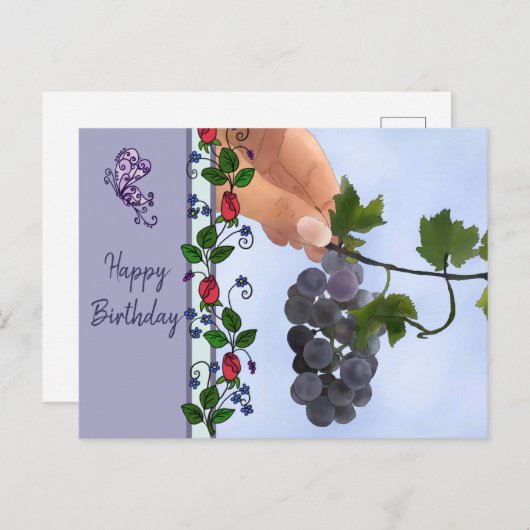 Weintrauben Postkarte (Vorne/Hinten)