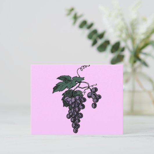 Weintrauben Postkarte (Stehend Vorderseite)