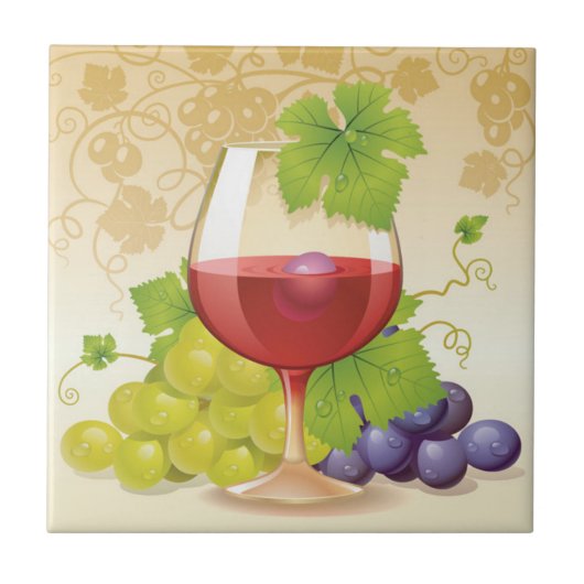 Weintrauben Print Tile Fliese (Vorderseite)
