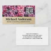 Weintrauben | QR Strichcode | Holzkörner Visitenkarte (Vorne/Hinten)