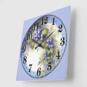 Weintrauben Quadratische Wanduhr (Winkel)