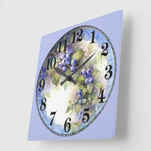 Weintrauben Quadratische Wanduhr (Winkel)
