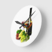 Weintrauben Runde Wanduhr (Winkel)