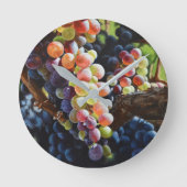 Weintrauben Runde Wanduhr (Vorderseite)