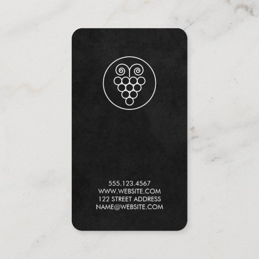 Weintrauben Rustikal Vintag Visitenkarte (Rückseite)
