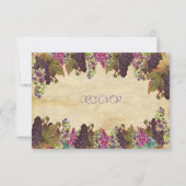 Weintrauben Rustikales Papier Hintergrund RSVP Karte (Vorderseite)