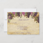 Weintrauben Rustikales Papier Hintergrund RSVP Karte (Rückseite)