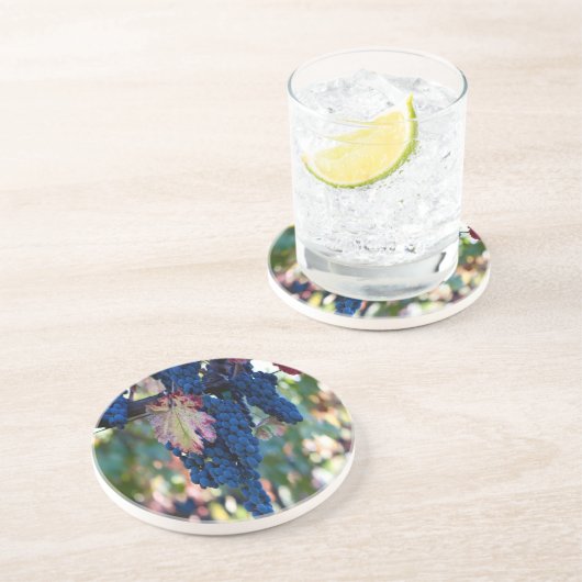 Weintrauben Sandstein Untersetzer (Seite)