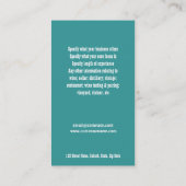 Weintrauben Sommelier aqua blue Visitenkarte (Rückseite)