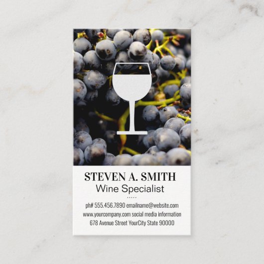 Weintrauben | Symbol für Weinglas Visitenkarte (Vorderseite)