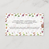 Weintrauben und Corks Muster Visitenkarte (Rückseite)