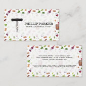 Weintrauben und Corks Muster Visitenkarte (Vorne/Hinten)