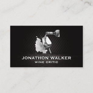 Weintrauben und eine Flasche Wein Pour Visitenkarte