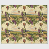 Weintrauben und Heißluftballons Geschenkpapier (Flach)